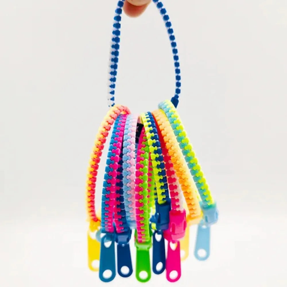 12/24 Pcs Antistress Zipper Bracelet Autism Hand Sensory Fidget Toys Party Favors for Kids Birthday Baby Shower Goodie Bags Gift