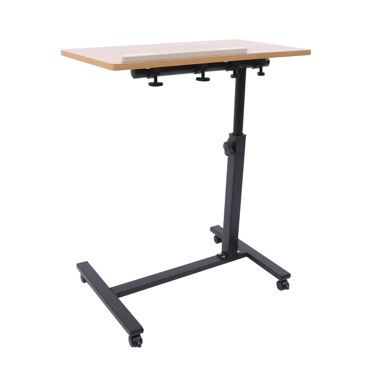 Mobile Laptop Table Adjustable 360° Rotation Computer Mobile Stand, Rolling Laptop Stand w/ Tilting Top 58-90cm