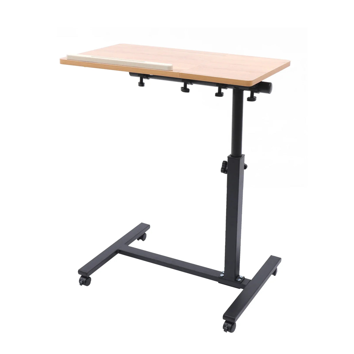 Mobile Laptop Table Adjustable 360° Rotation Computer Mobile Stand, Rolling Laptop Stand w/ Tilting Top 58-90cm