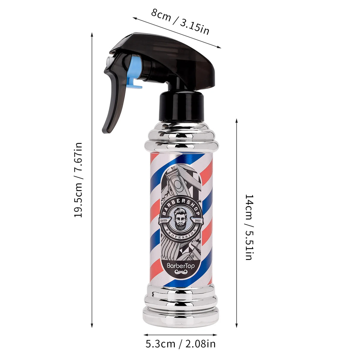 Professional Sanitizer Spray Bottle Vintage Glass with Nozzle Alcohol Disinfectant Dispenser for Barber Salon Hair Styling Tool