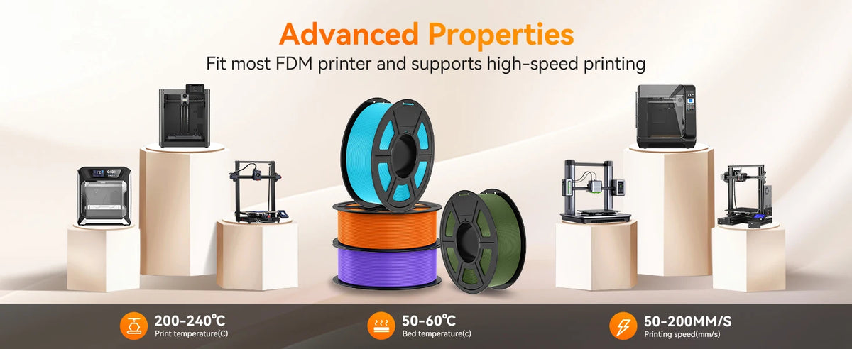 TECBEARS 1 Roll PLA Plus 3D Filament Printer 1.75mm ±0.02mm Environmentally Friendly, Smooth and Bubble-Free Filament FDM DIY Gift