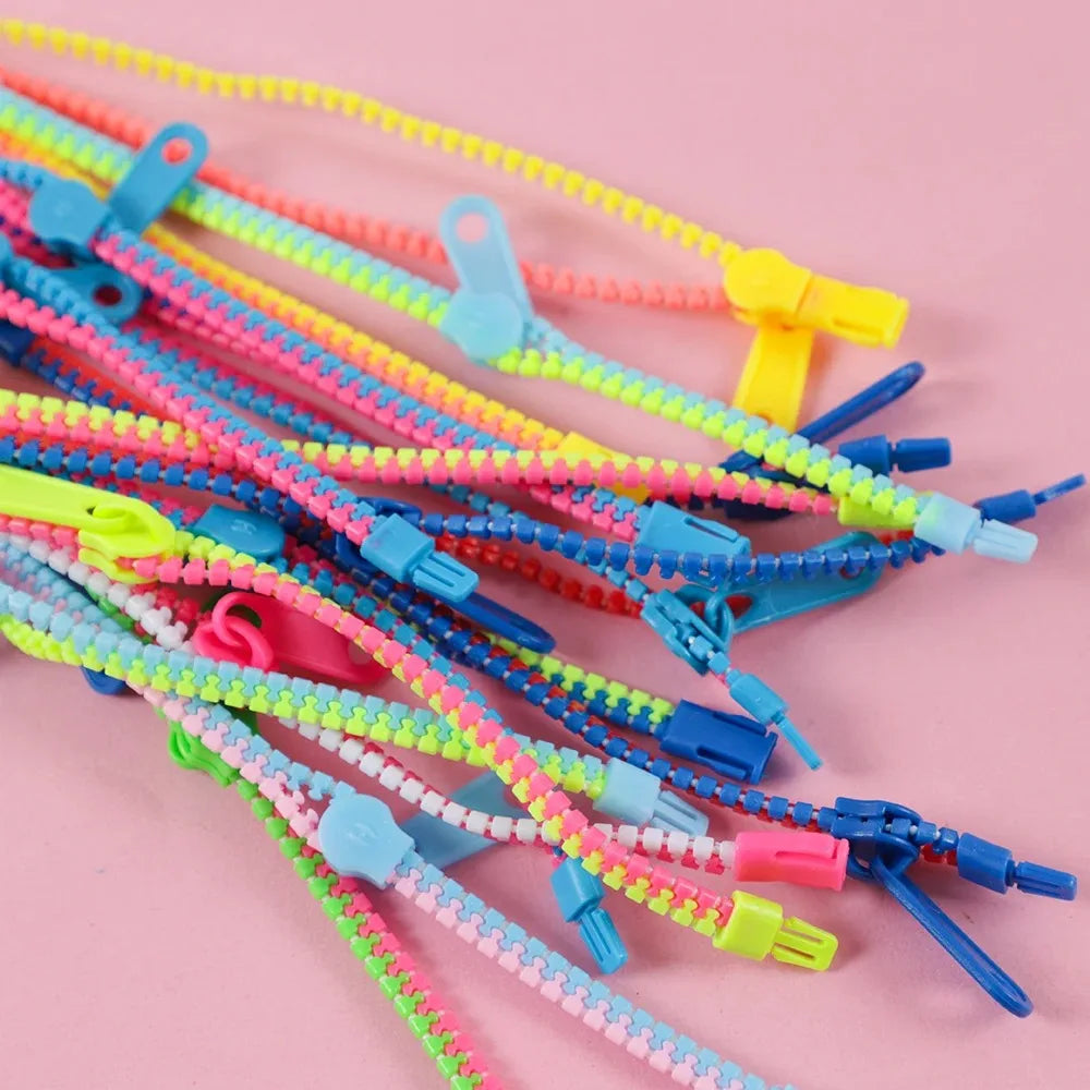 12/24 Pcs Antistress Zipper Bracelet Autism Hand Sensory Fidget Toys Party Favors for Kids Birthday Baby Shower Goodie Bags Gift