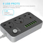 Cube Extension Lead with 6 USB Slots 13A 3250W Hulker 3 Gang Plug Socket with Switch 3 Way Power Strip with 6 USB Port 1.5M