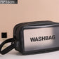 1pc Black Transparent Portable Women Travel Wash Bag Waterproof Makeup Storage Pouch Large Capacity Cosmetic Organizer