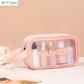 1pc Black Transparent Portable Women Travel Wash Bag Waterproof Makeup Storage Pouch Large Capacity Cosmetic Organizer