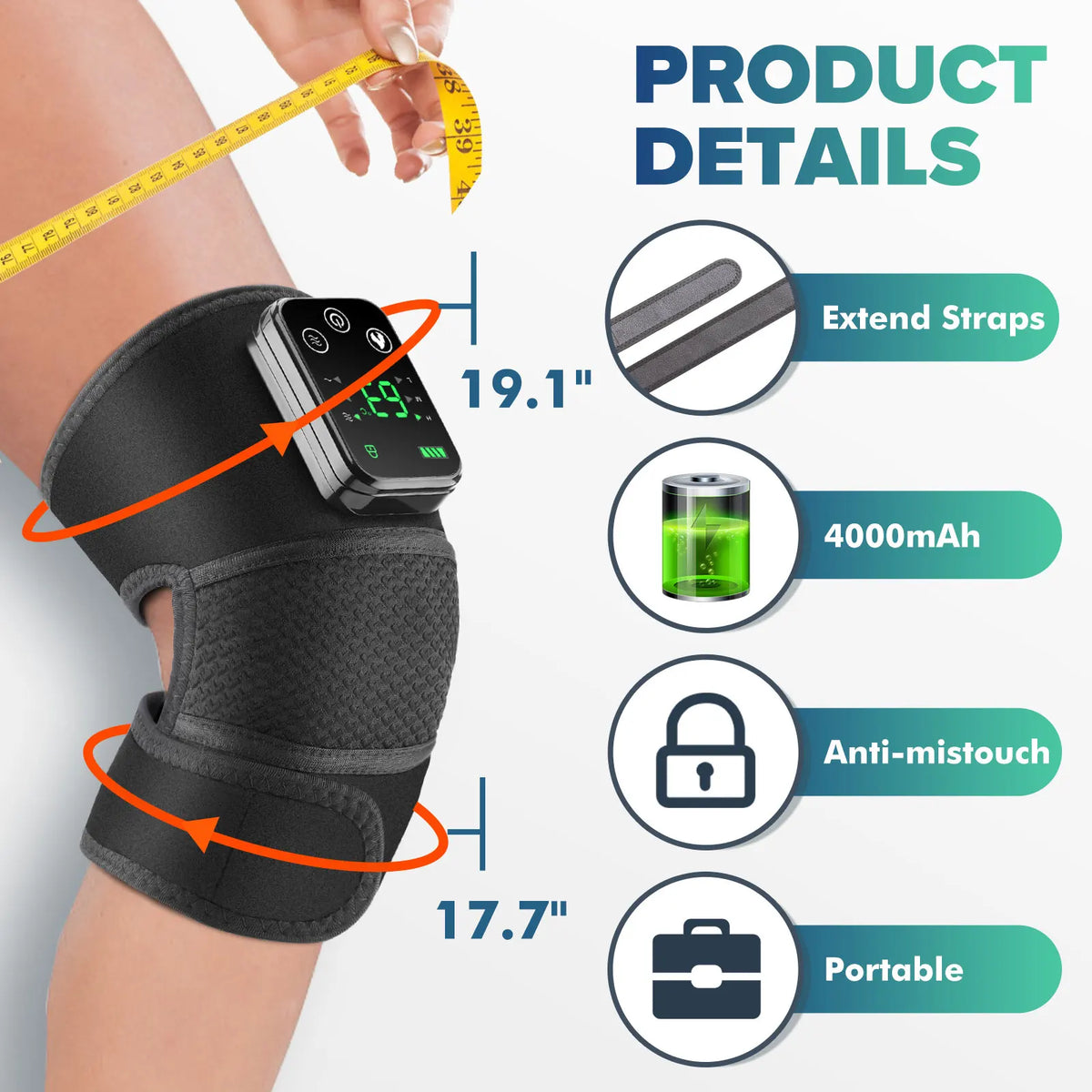 1/2 PCS 3 In1 Electric Heated Vibration Knee Massage Pad Massager Shoulder Elbow Knee Hot Compress Thermal Joint Brace Muscle Relaxation
