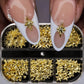6/12Grids Gold Star Moon Metallic Rivet 3D Nail Charms Alloy Sun Moon Starlight Rhinestones Nail Studs For Nail Art Decoration