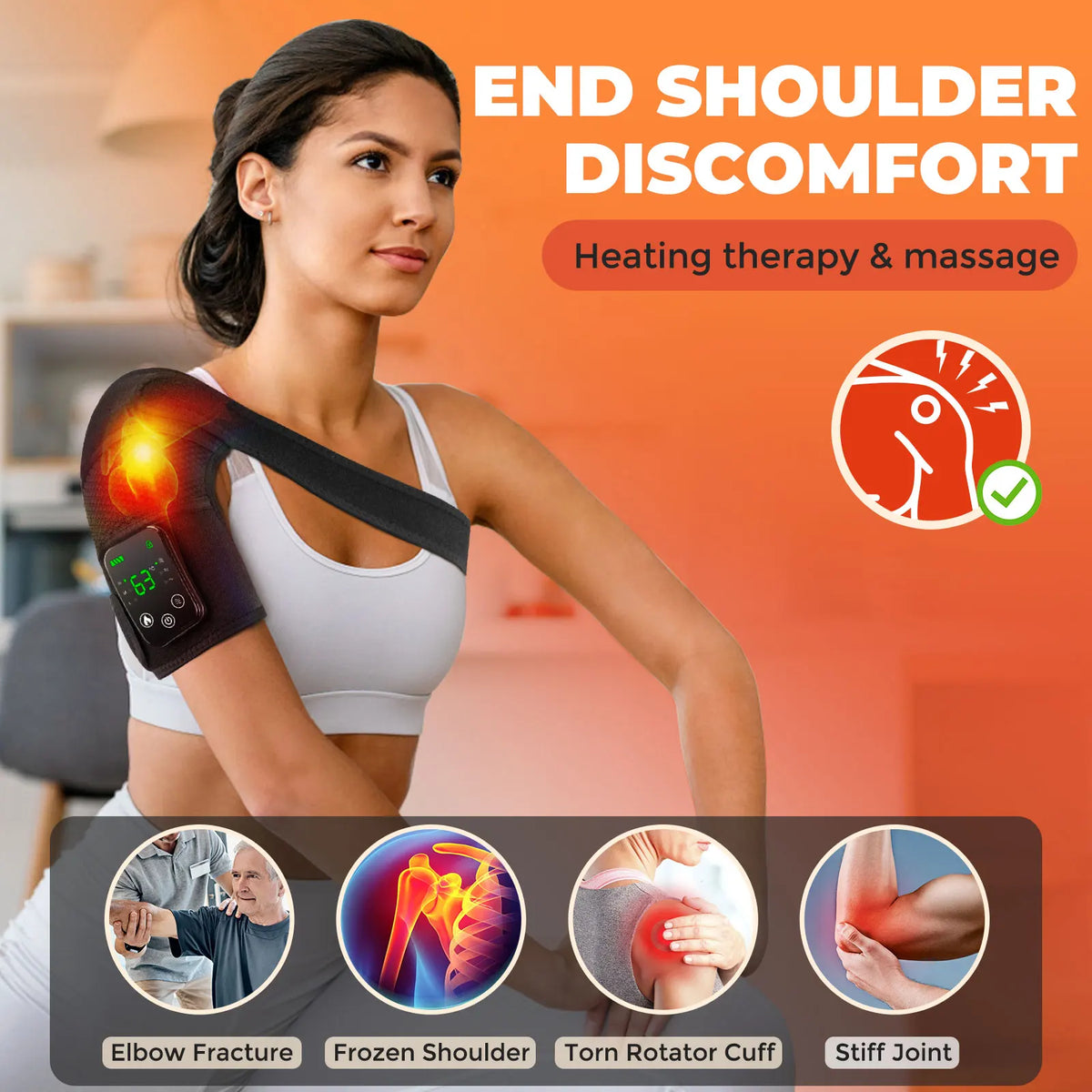 1/2 PCS 3 In1 Electric Heated Vibration Knee Massage Pad Massager Shoulder Elbow Knee Hot Compress Thermal Joint Brace Muscle Relaxation