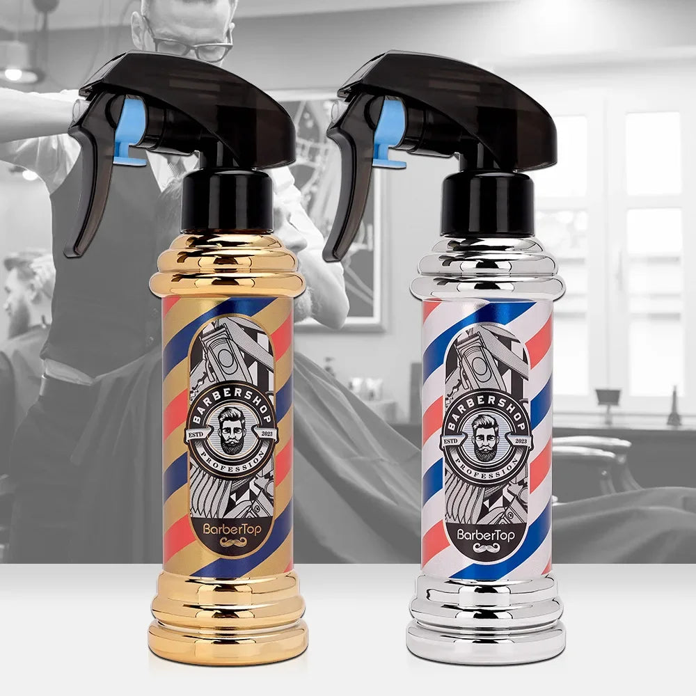 Professional Sanitizer Spray Bottle Vintage Glass with Nozzle Alcohol Disinfectant Dispenser for Barber Salon Hair Styling Tool