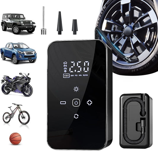 Wireless Air Pump Touch Screen Portable Electric Tire Inflator Mini Air Compressor for Motorcycle Bicycle Car Tire Ball Inflator
