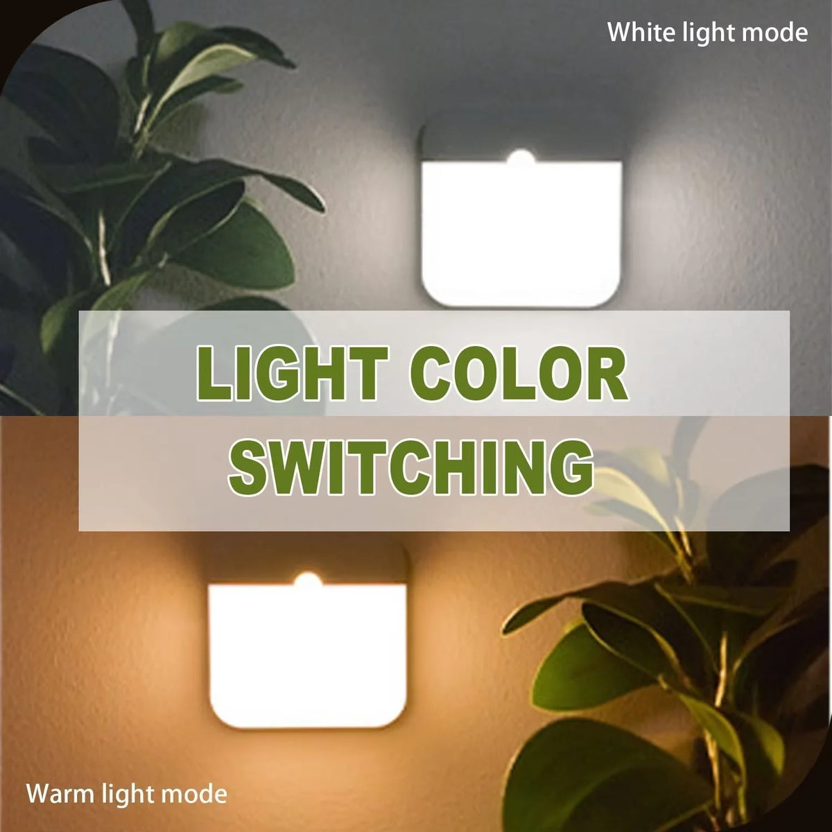 Motion Sensor Led Light Usb Charging Square Lamp for Bedroom Kitchen Stair Hallway Wardrobe Cupboard Lighting