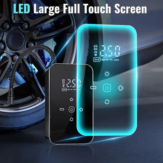 Wireless Air Pump Touch Screen Portable Electric Tire Inflator Mini Air Compressor for Motorcycle Bicycle Car Tire Ball Inflator
