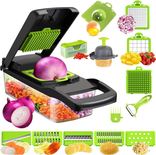 🔥New Arrival Big Sale!16 in 1 Vegetable Chopper Box Onion Chopper Salad Chopper Food Dicer Mandoline Vegetable Slicer Mandolin Slicer Onion Cutter, Multifunctional with Adjustable Cutter, Kitchen Tools & Gadgets