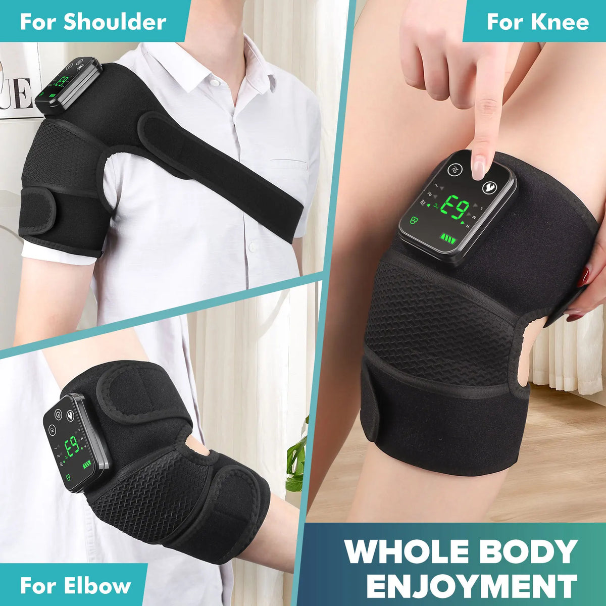1/2 PCS 3 In1 Electric Heated Vibration Knee Massage Pad Massager Shoulder Elbow Knee Hot Compress Thermal Joint Brace Muscle Relaxation