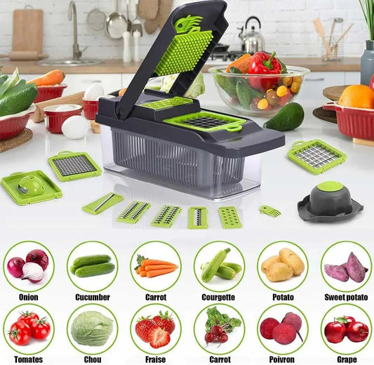 🔥New Arrival Big Sale!16 in 1 Vegetable Chopper Box Onion Chopper Salad Chopper Food Dicer Mandoline Vegetable Slicer Mandolin Slicer Onion Cutter, Multifunctional with Adjustable Cutter, Kitchen Tools & Gadgets