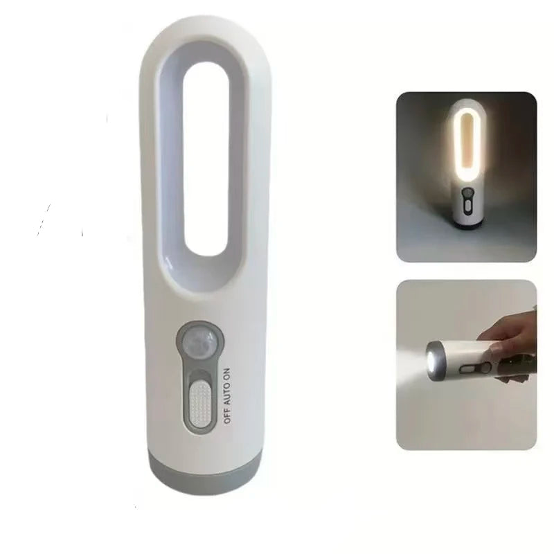 Portable 2 in 1 Flashlight Motion Sensor Night Light Bedroom Bathroom Reading Camping Lighting Baby Feeding Eye Care Bedside Lam