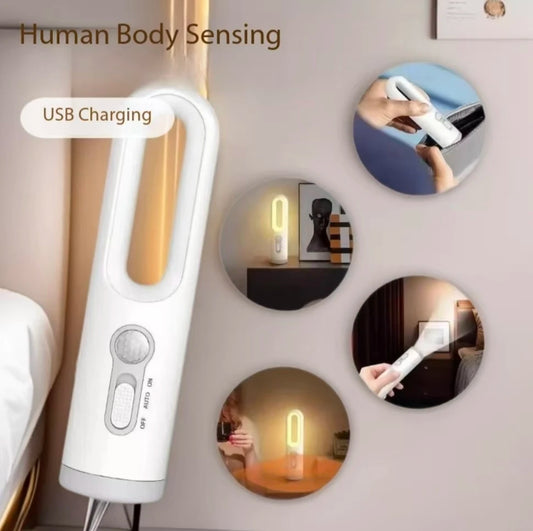 Portable 2 in 1 Flashlight Motion Sensor Night Light Bedroom Bathroom Reading Camping Lighting Baby Feeding Eye Care Bedside Lam