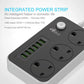 Cube Extension Lead with 6 USB Slots 13A 3250W Hulker 3 Gang Plug Socket with Switch 3 Way Power Strip with 6 USB Port 1.5M
