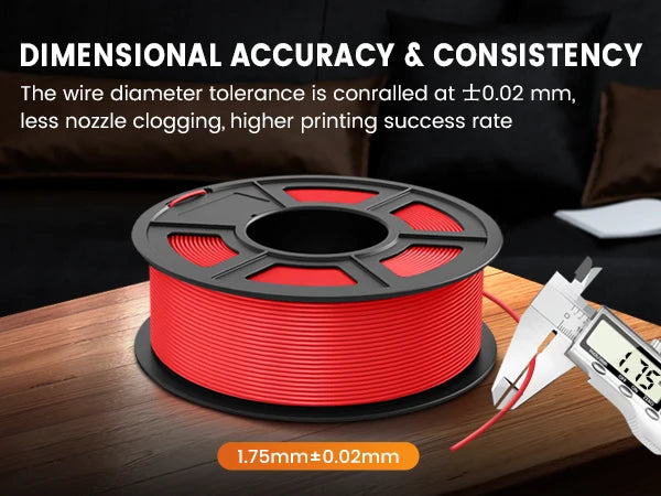 TECBEARS 1 Roll PLA Plus 3D Filament Printer 1.75mm ±0.02mm Environmentally Friendly, Smooth and Bubble-Free Filament FDM DIY Gift